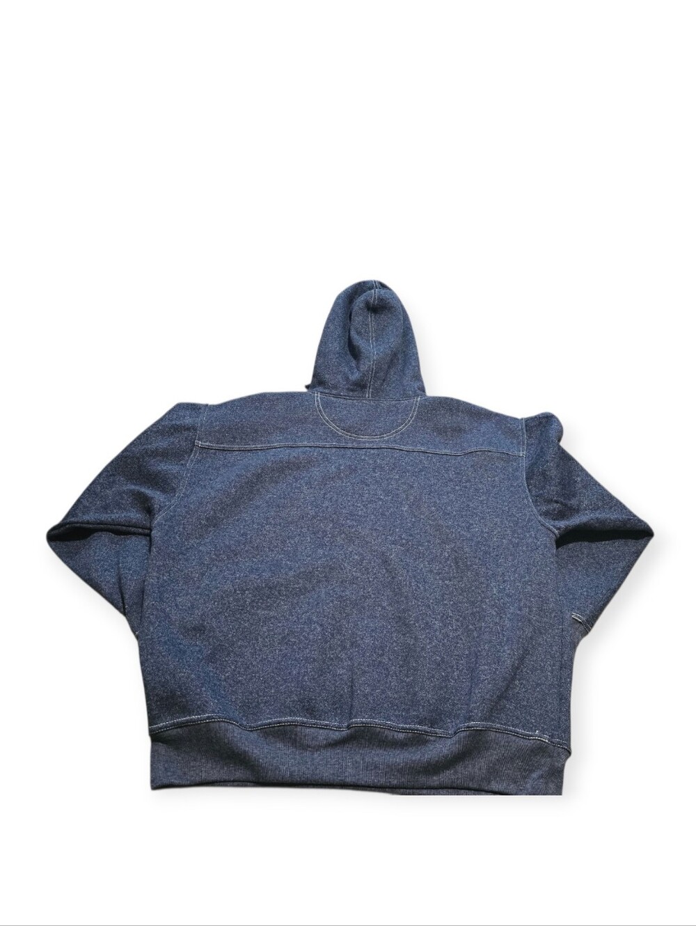 Vintage Bugle Boy Navy Blue 'Authentic Denim' Hoodie - Picture 3 of 6